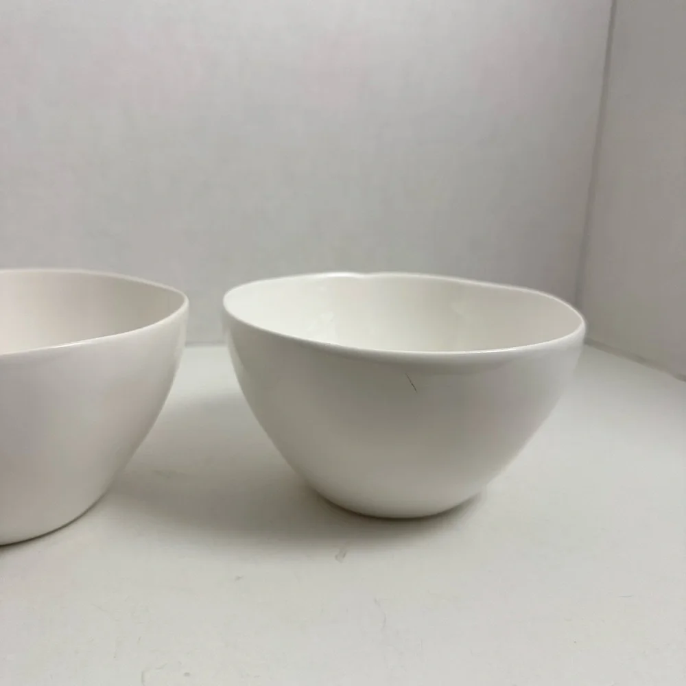 Crate&Barrel White bowl Set Modern Minimalist Design